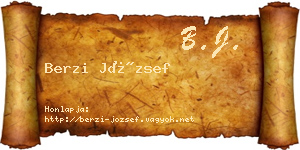 Berzi József névjegykártya